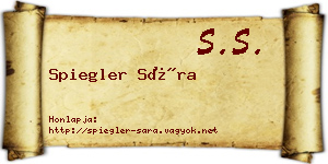 Spiegler Sára névjegykártya